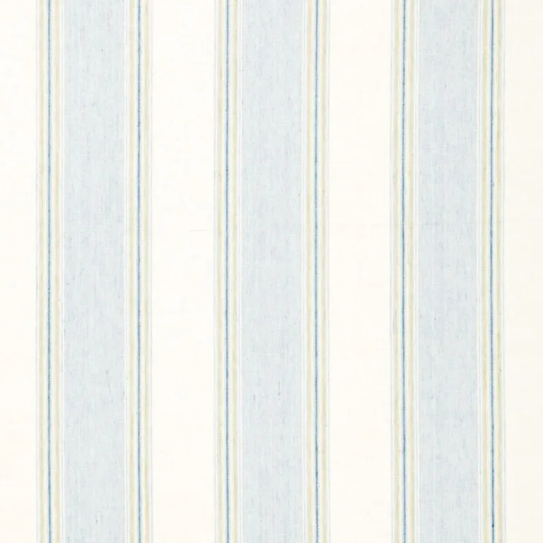 Schumacher 66082 Savannah Linen Stripe Chambray fabric swatch