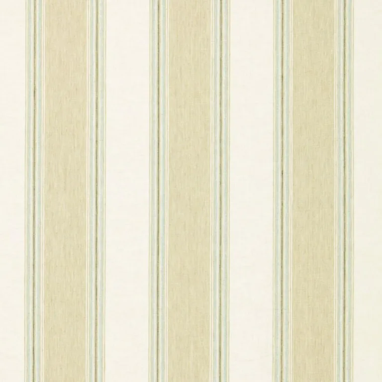 Schumacher 66080 Savannah Linen Stripe Sesame fabric swatch