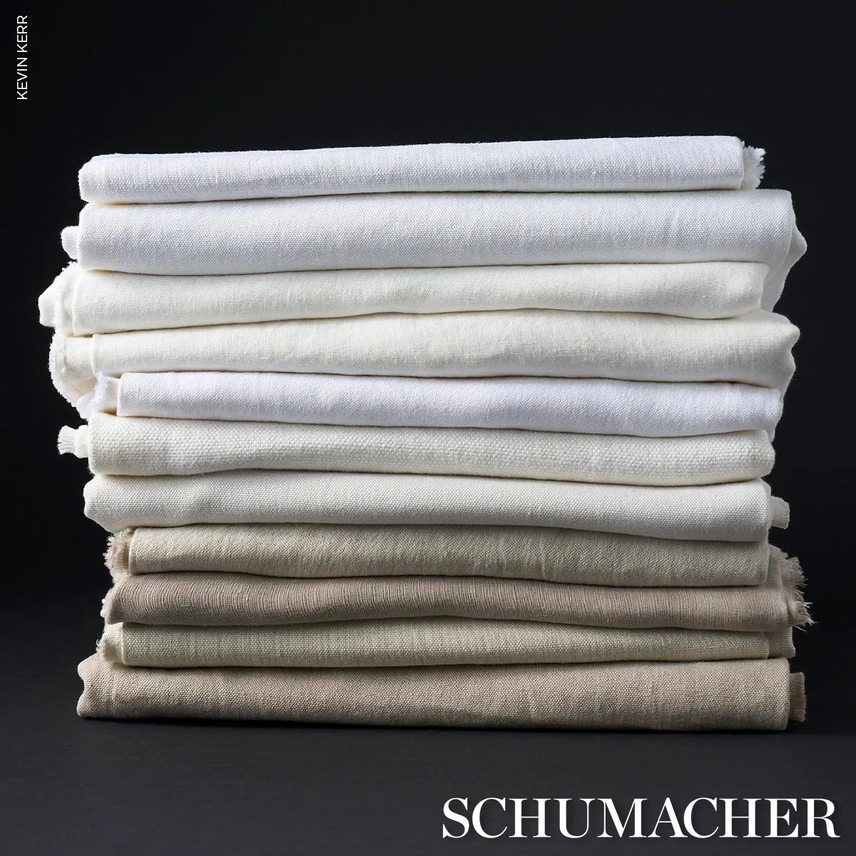 Schumacher 69042 Savannah Performance Linen Moonstone fabric swatch