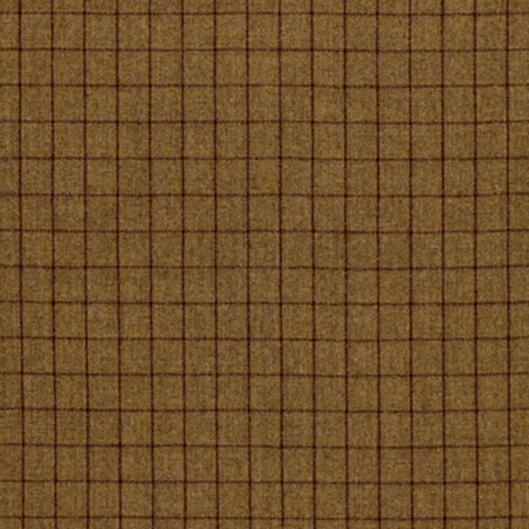 Schumacher 50322 Saville Flannel Check Khaki fabric swatch