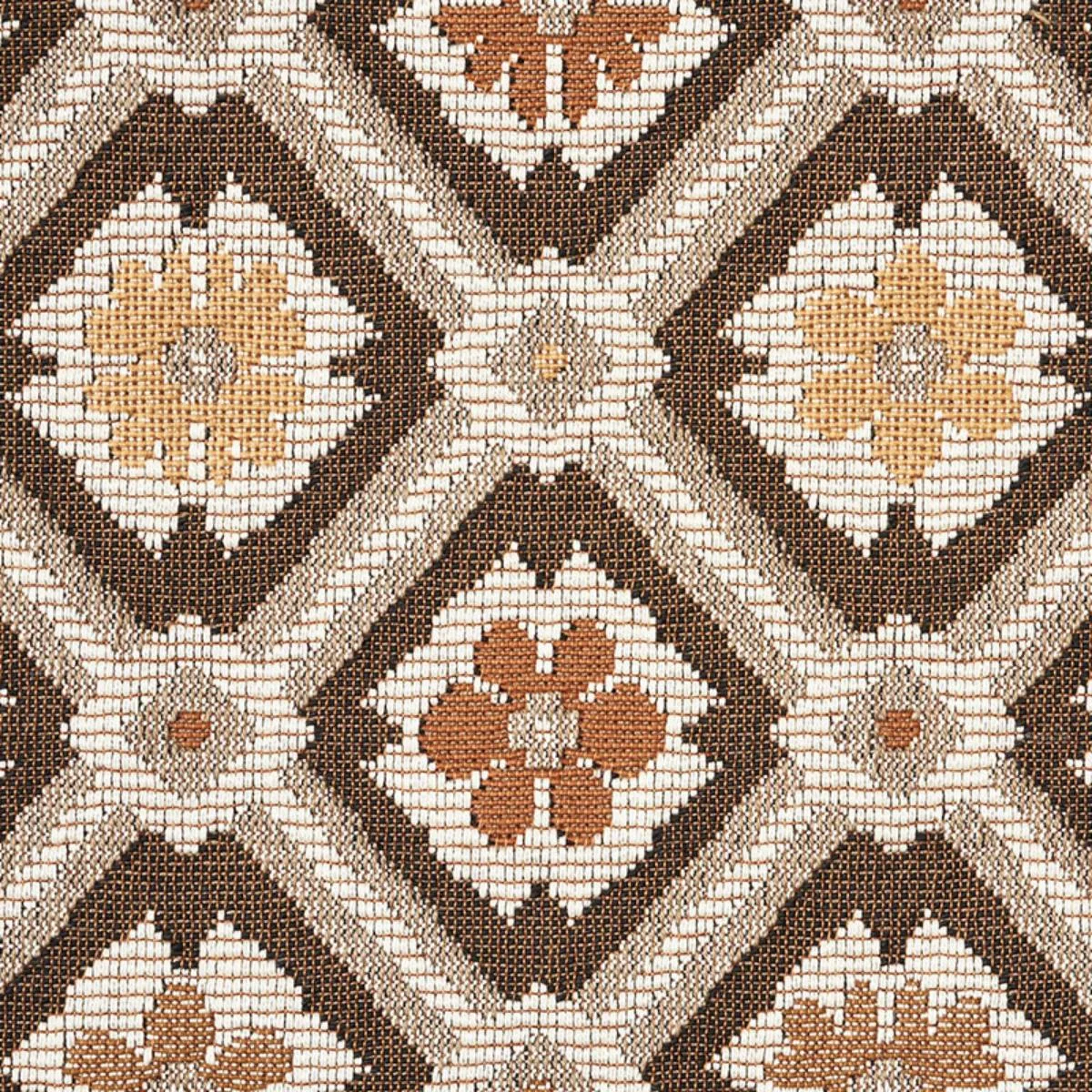 Schumacher 62494 Savonnerie Tapestry Brown fabric swatch