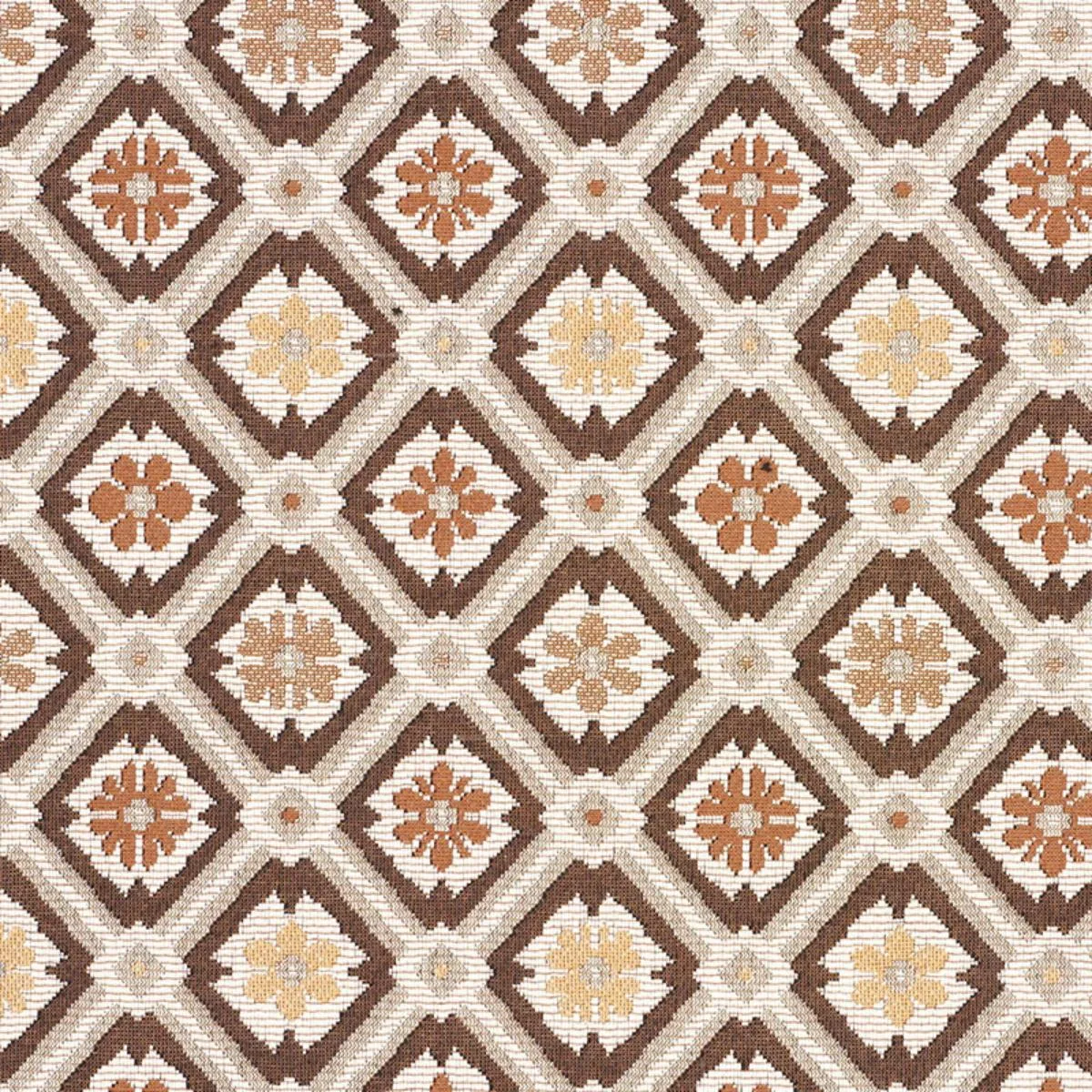 Schumacher 62494 Savonnerie Tapestry Brown fabric swatch