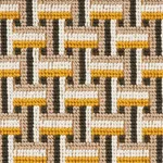 Schumacher 76972 Saxon éPinglé Ochre fabric swatch