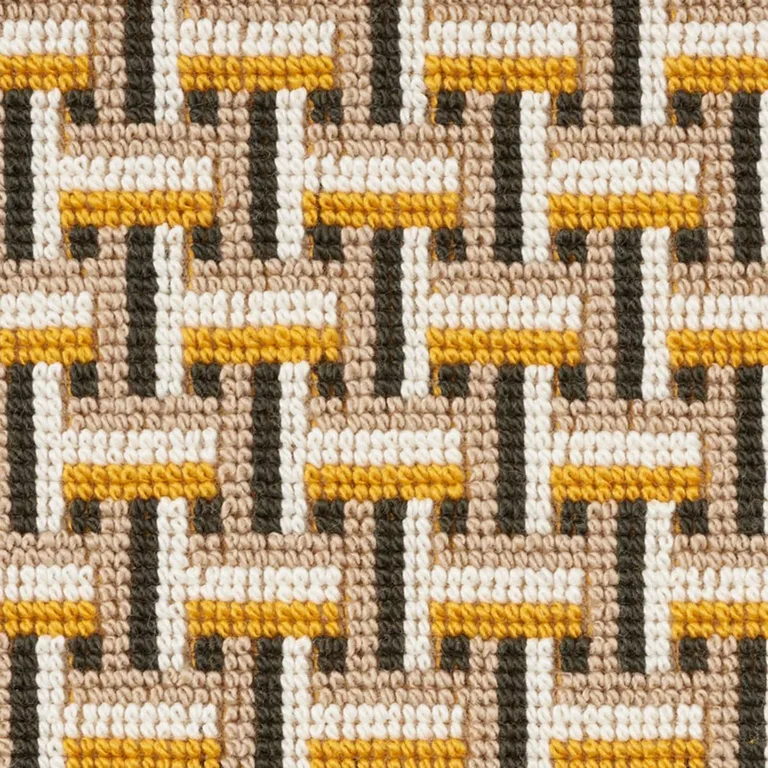 Schumacher 76972 Saxon éPinglé Ochre fabric swatch