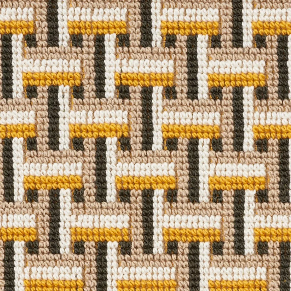 Schumacher 76972 Saxon éPinglé Ochre fabric swatch