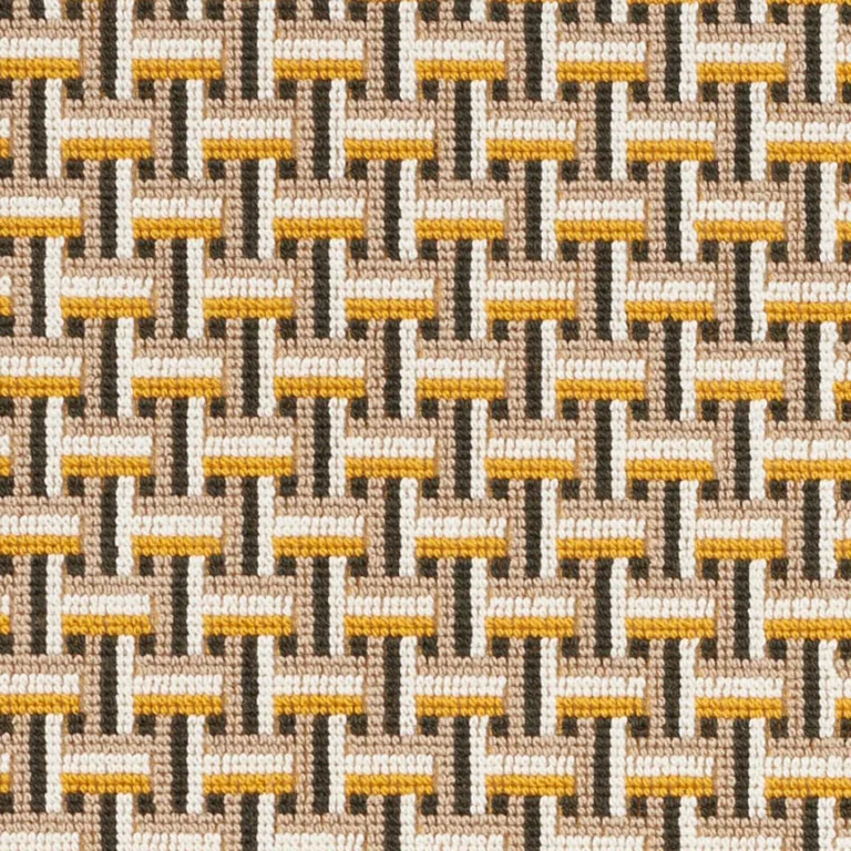 Schumacher 76972 Saxon éPinglé Ochre fabric swatch