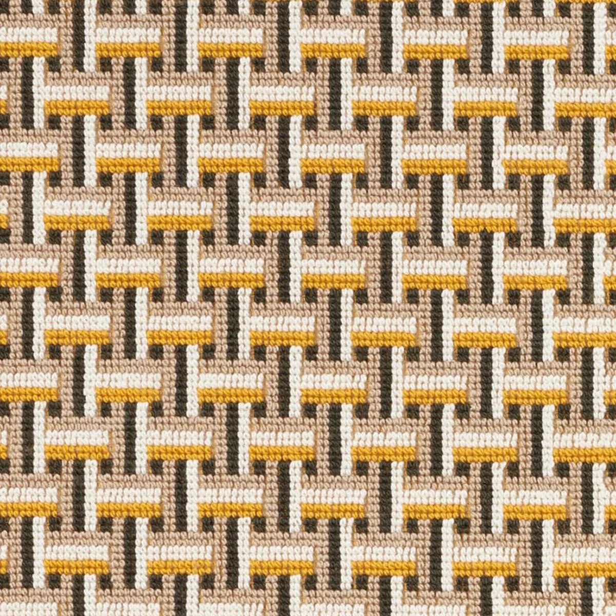 Schumacher 76972 Saxon éPinglé Ochre fabric swatch