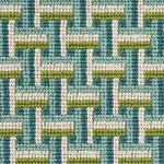 Schumacher 76970 Saxon éPinglé Peacock fabric swatch