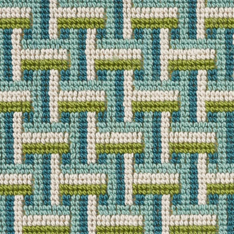 Schumacher 76970 Saxon éPinglé Peacock fabric swatch