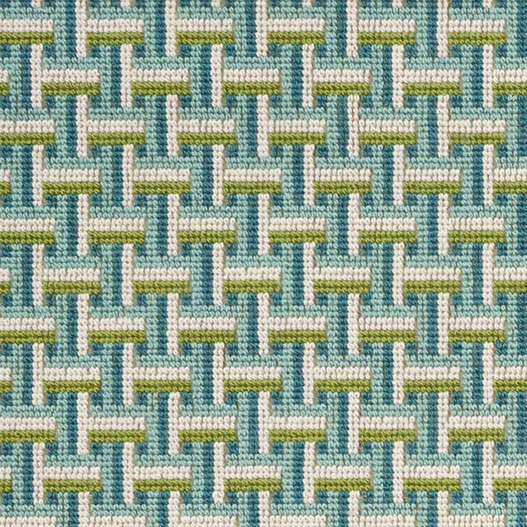 Schumacher 76970 Saxon éPinglé Peacock fabric swatch