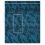 Schumacher 80780 Saz Paisley Silk Velvet Blue fabric swatch