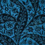 Schumacher 80780 Saz Paisley Silk Velvet Blue fabric swatch