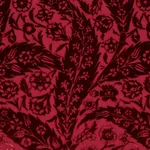 Schumacher 80782 Saz Paisley Silk Velvet Burgundy fabric swatch