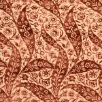 Schumacher 80781 Saz Paisley Silk Velvet Terracotta fabric swatch