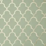 Schumacher 64320 Scallop Embroidery Mineral fabric swatch