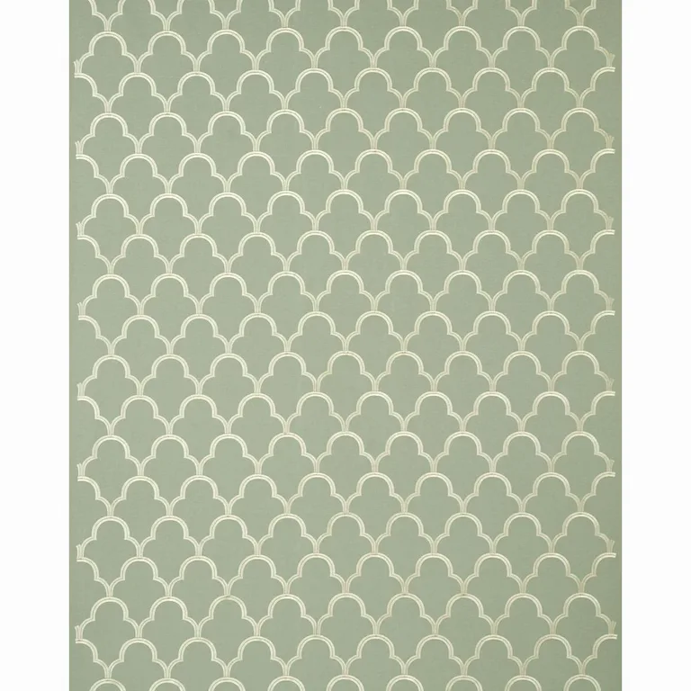 Schumacher 64320 Scallop Embroidery Mineral fabric swatch