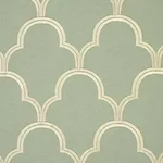 Schumacher 64320 Scallop Embroidery Mineral fabric swatch