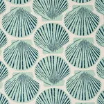 Schumacher 183770 Scallop Shell Aqua fabric swatch