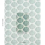 Schumacher 183770 Scallop Shell Aqua fabric swatch