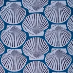 Schumacher 183773 Scallop Shell Indigo fabric swatch
