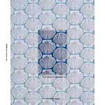 Schumacher 183773 Scallop Shell Indigo fabric swatch