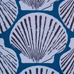 Schumacher 183773 Scallop Shell Indigo fabric swatch