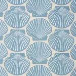 Schumacher 183771 Scallop Shell Light Blue fabric swatch