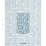 Schumacher 183771 Scallop Shell Light Blue fabric swatch