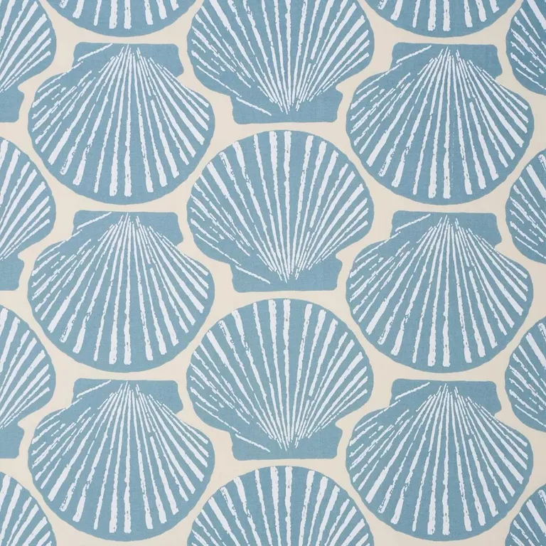 Schumacher 183771 Scallop Shell Light Blue fabric swatch