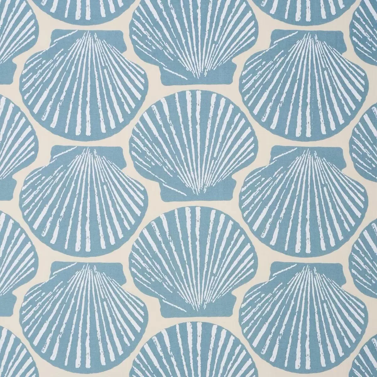 Schumacher 183771 Scallop Shell Light Blue fabric swatch