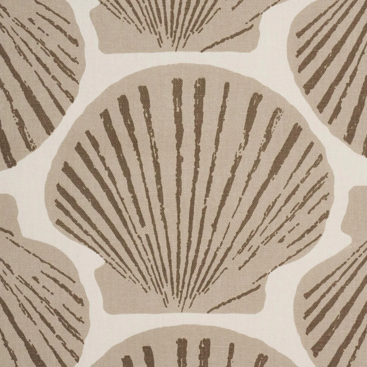 Schumacher 183772 Scallop Shell Natural fabric swatch