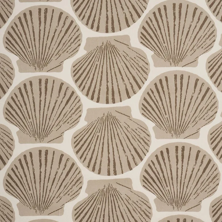 Schumacher 183772 Scallop Shell Natural fabric swatch