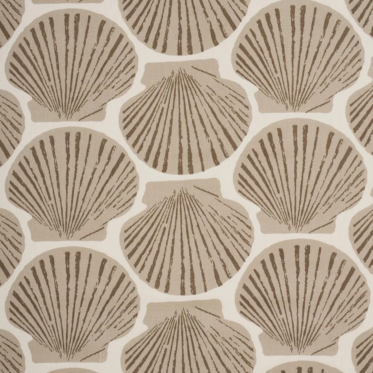 Schumacher 183772 Scallop Shell Natural fabric swatch