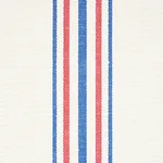 Schumacher 75261 Scarset Stripe Blue  & Red fabric swatch