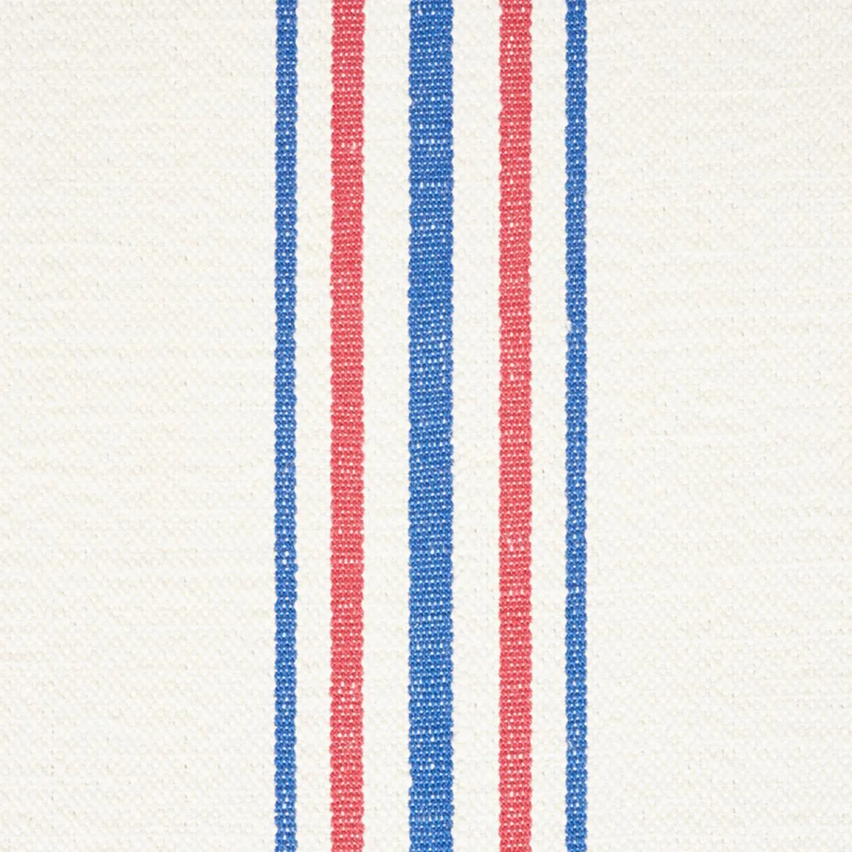 Schumacher 75261 Scarset Stripe Blue  & Red fabric swatch