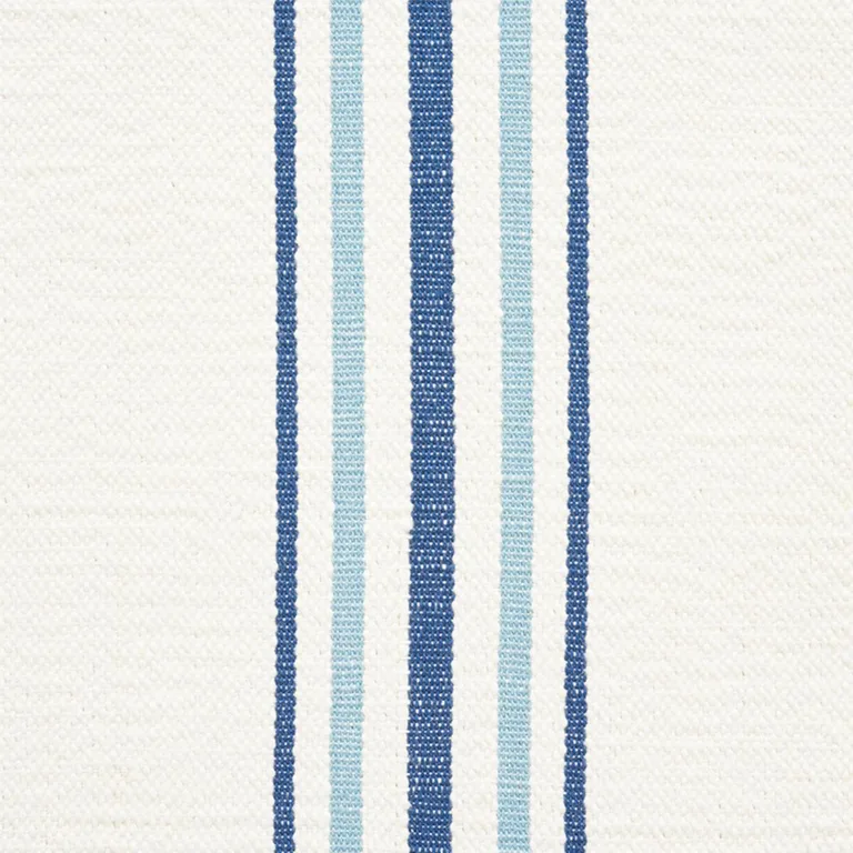 Schumacher 75260 Scarset Stripe Blues fabric swatch