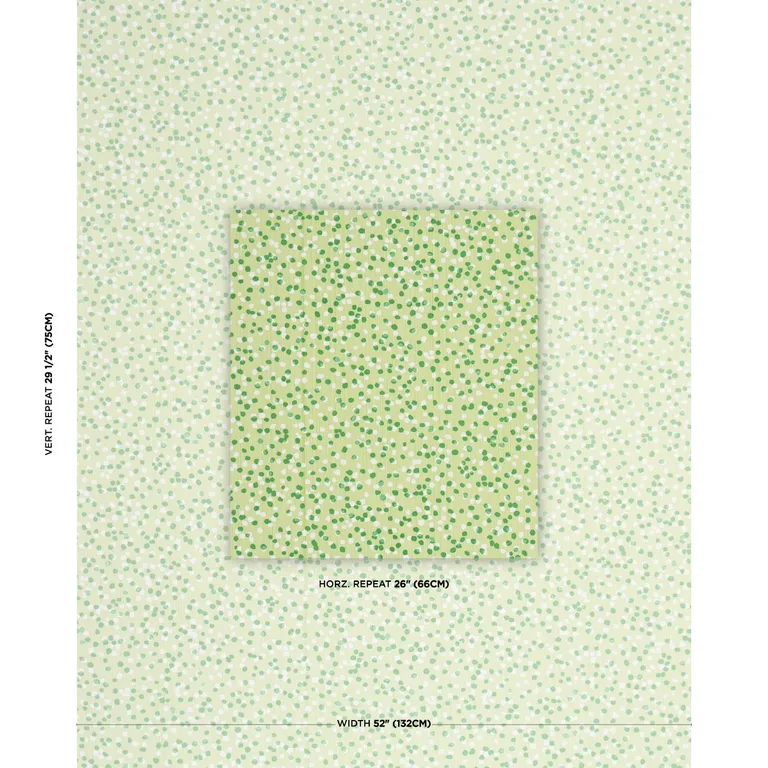 Schumacher 183782 Scattered Dot Lime fabric swatch