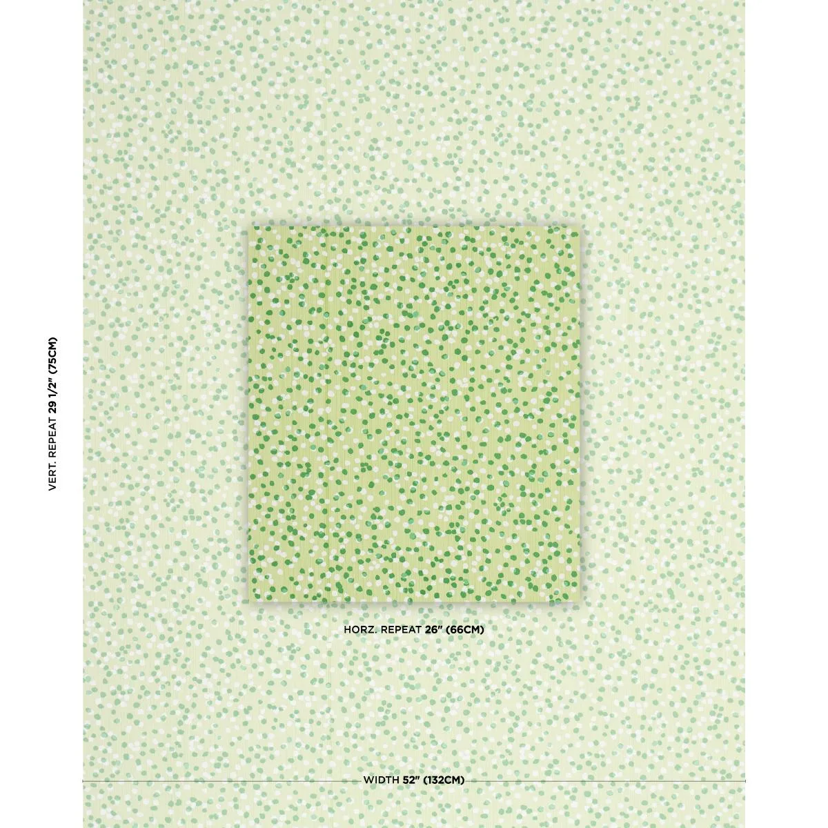 Schumacher 183782 Scattered Dot Lime fabric swatch