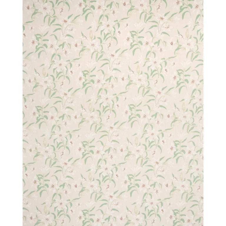 Schumacher 180300 Scattered Lilies Cream fabric swatch