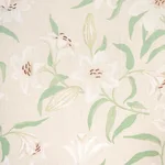 Schumacher 180300 Scattered Lilies Cream fabric swatch