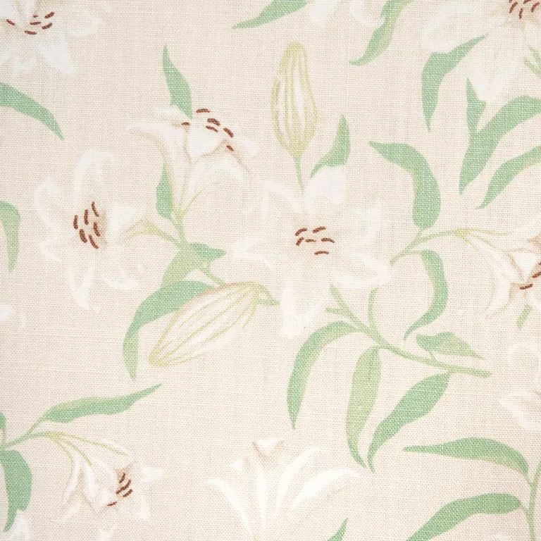 Schumacher 180300 Scattered Lilies Cream fabric swatch