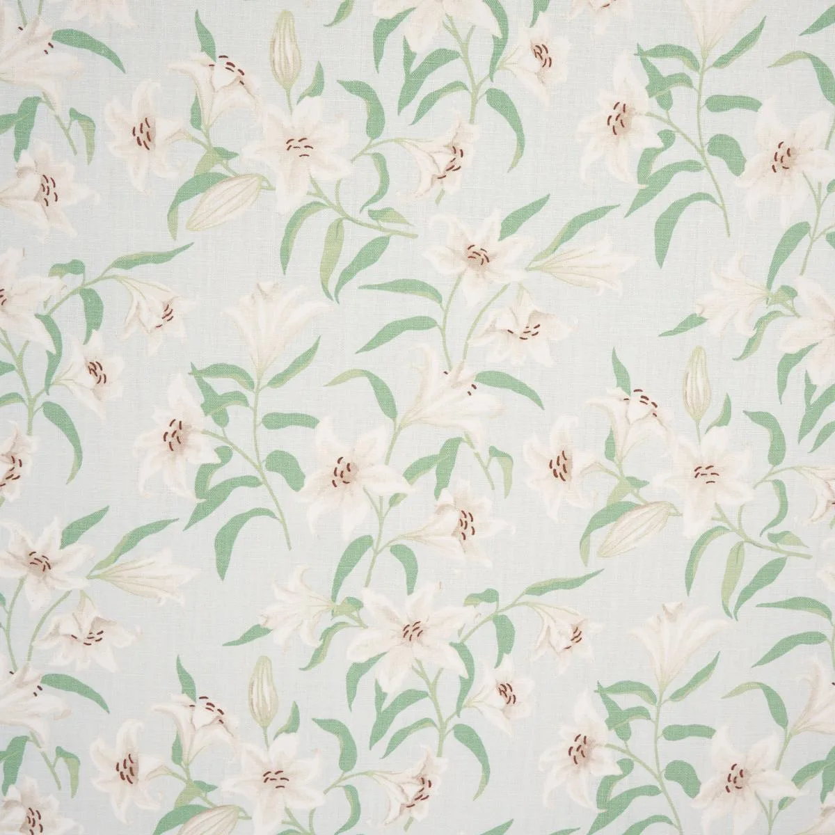 Schumacher 180301 Scattered Lilies Sky fabric swatch