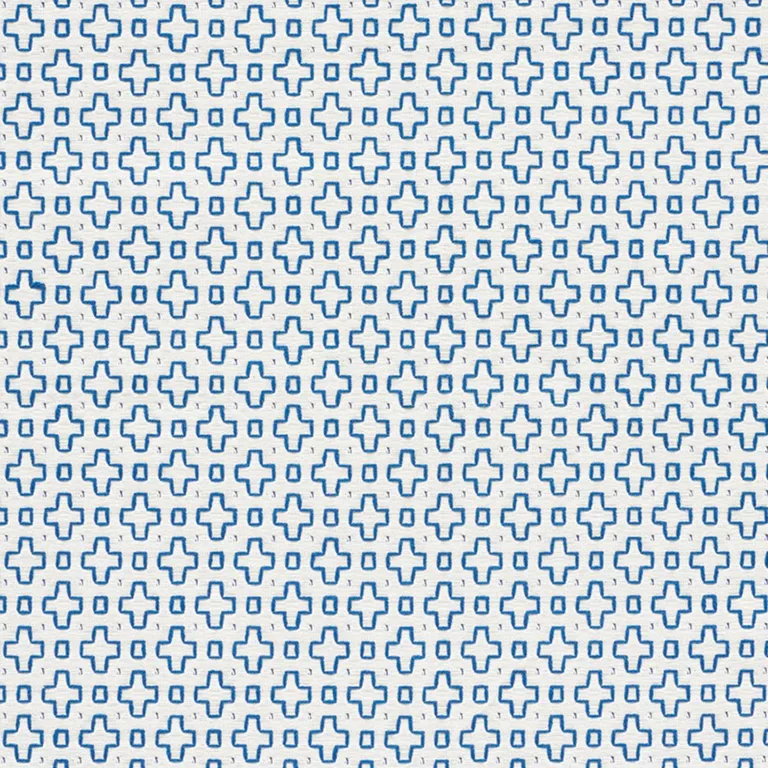 Schumacher 73560 Scout Embroidery Blue fabric swatch
