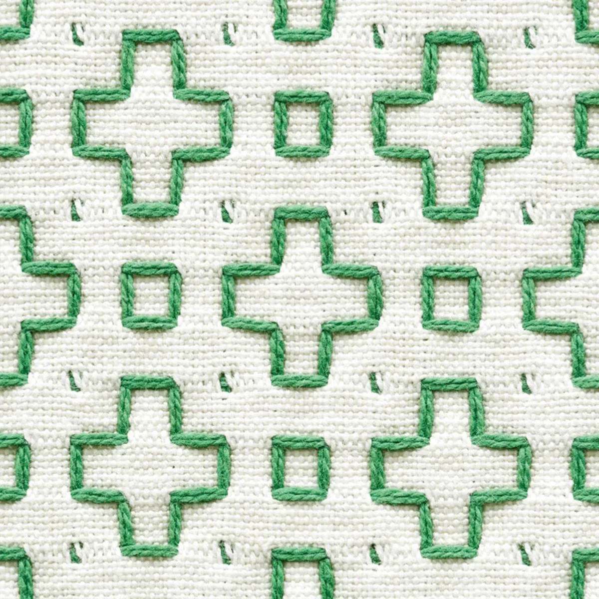 Schumacher 73561 Scout Embroidery Green fabric swatch