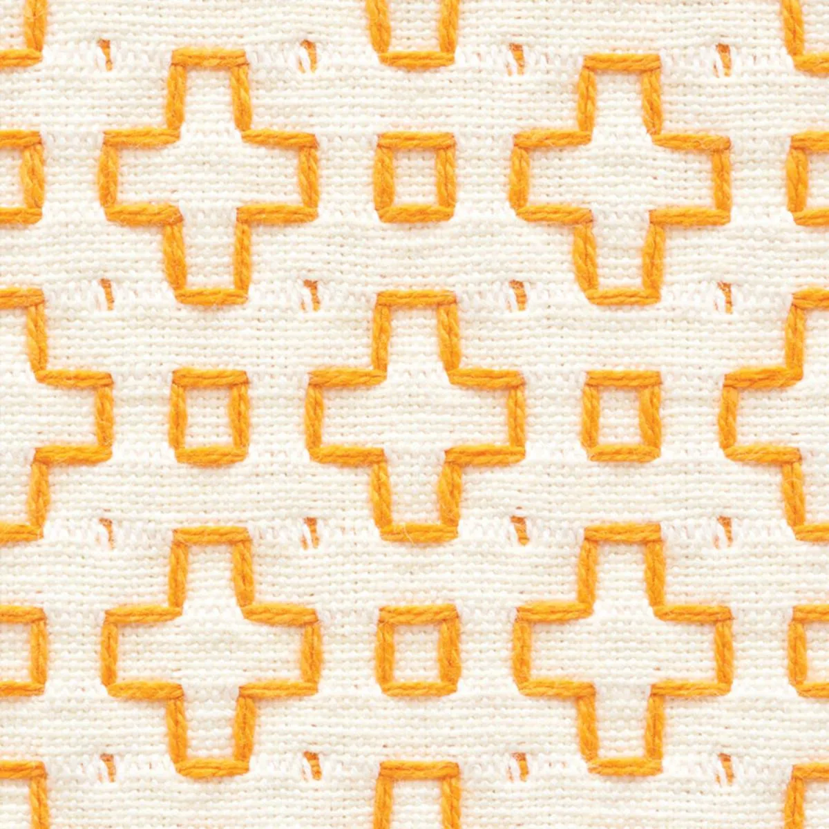 Schumacher 73562 Scout Embroidery Orange fabric swatch
