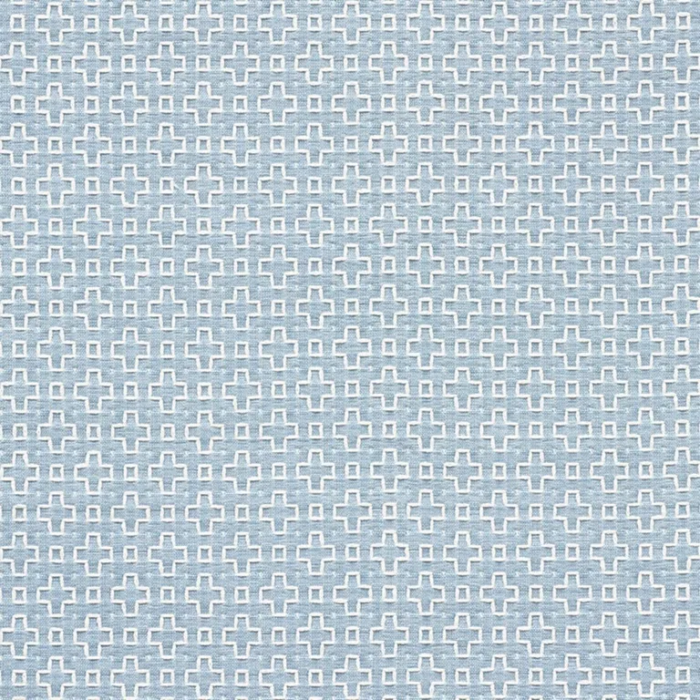 Schumacher 73563 Scout Embroidery Sky fabric swatch