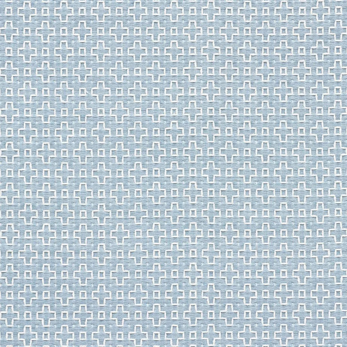 Schumacher 73563 Scout Embroidery Sky fabric swatch