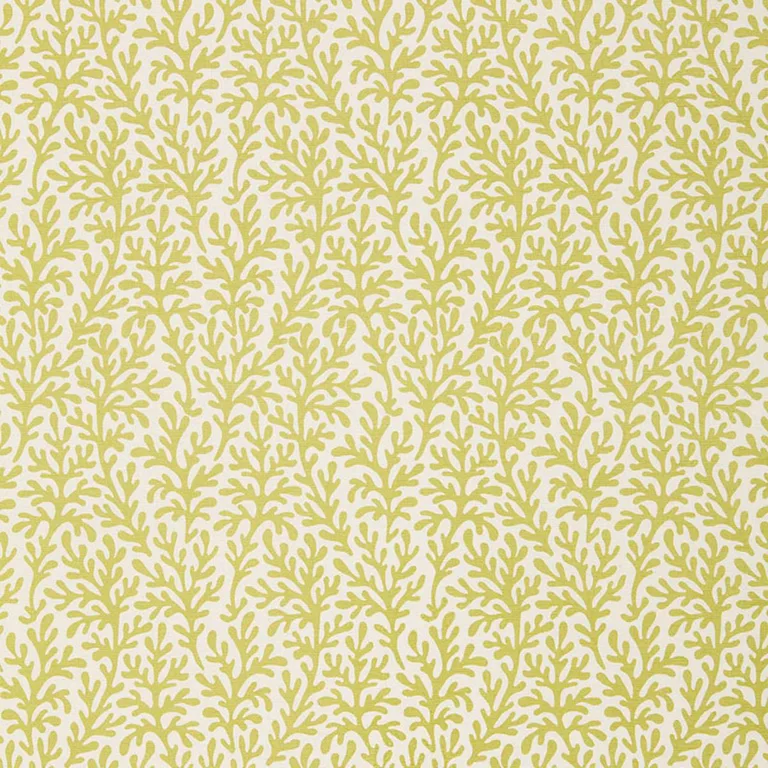 Schumacher 174462 Sea Coral Chartreuse fabric swatch