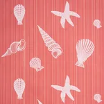 Schumacher 183802 Seashells Coral fabric swatch