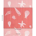 Schumacher 183802 Seashells Coral fabric swatch